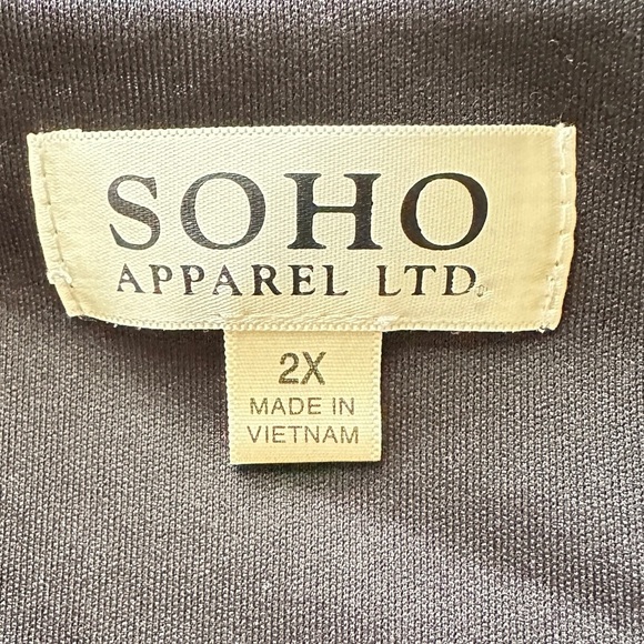 SOHO Apparel Ltd. Black & White  Lace insert Stripe Dress – Size 2X - Picture 5 of 9